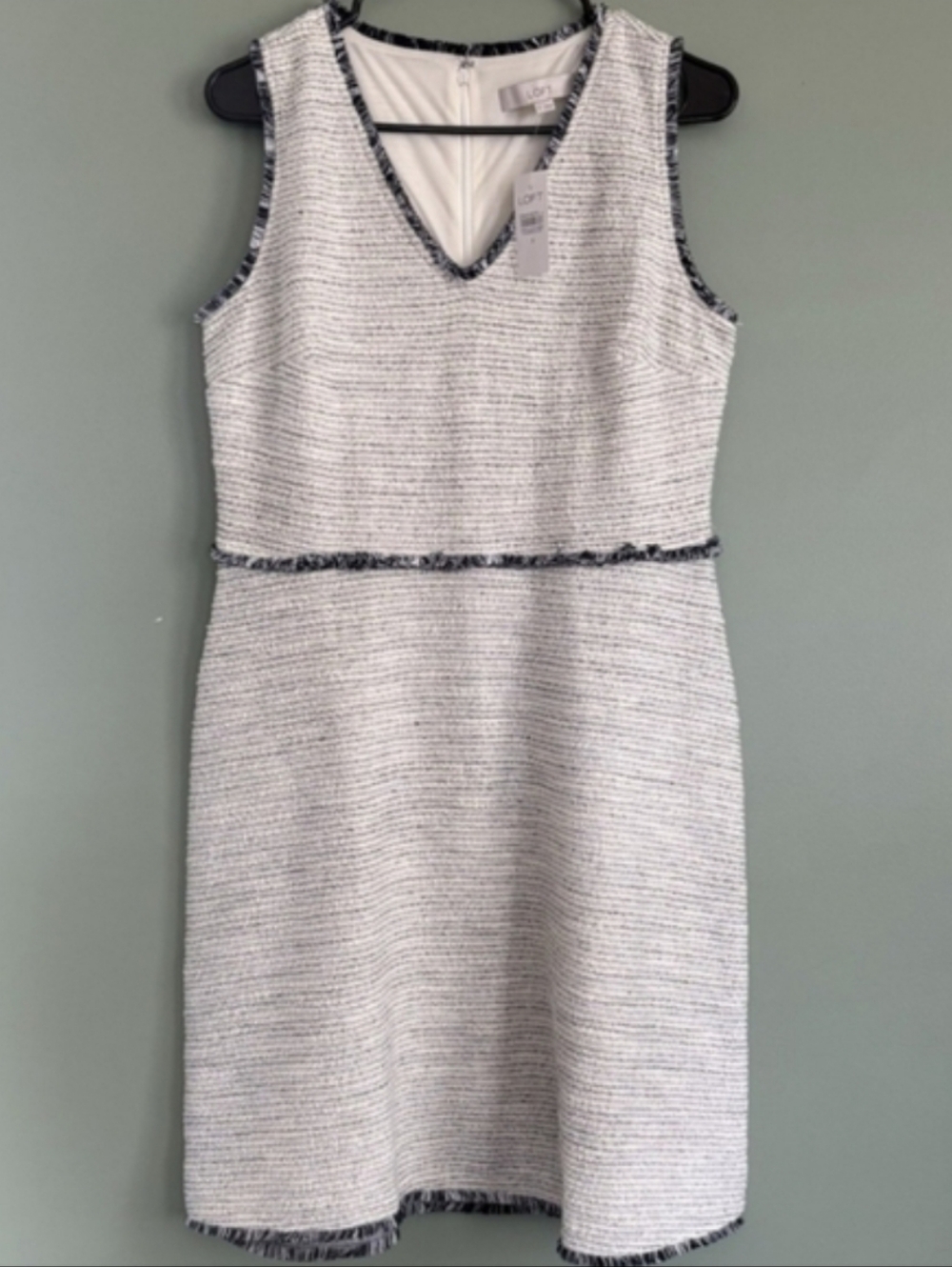 LOFT White and Black Tweed Mini Dress - Picture 2 of 6